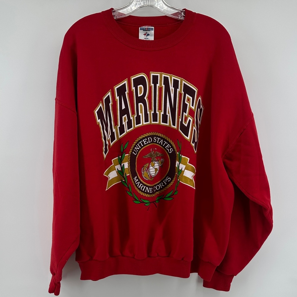 Jerzees Vintage Red Marines Crewneck Sweater Men’s sz 2XL